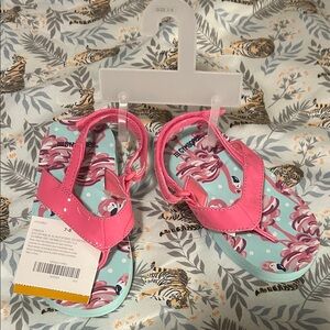 Gymboree Pink Flamingo Sandals - 7/8 NWT